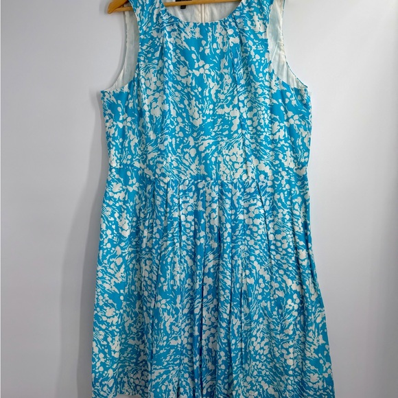 Talbots Turquoise and White Midi Foral Dress - Picture 3 of 10